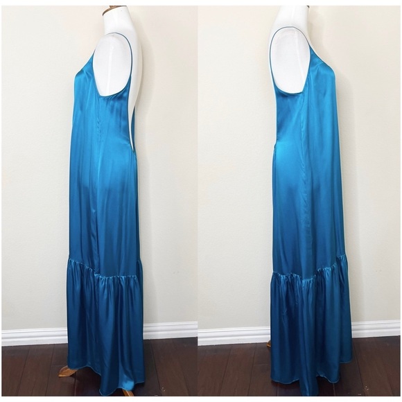 Catherine Gee Symi Silk Sleeveless Maxi Dress - Teal - Picture 7 of 10
